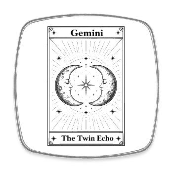 Gemini | Tarot card zodiac sign - Square fridge magnet - white - Front