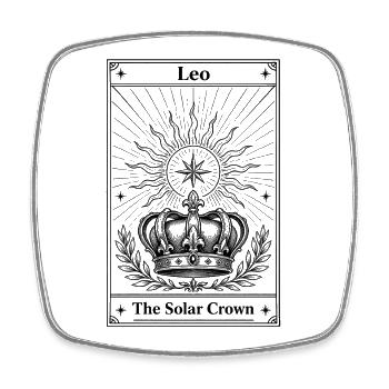 Leo | Tarot card zodiac sign - Square fridge magnet - white - Front
