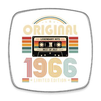 60. Geburtstag Geschenk Vintage Juli Jahrgang 1966 - Viereckiger Kühlschrankmagnet - Weiß - Vorne