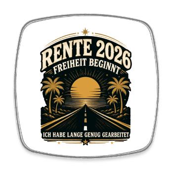 Rente 2026 Roadtrip in die Freiheit - Viereckiger Kühlschrankmagnet - Weiß - Vorne
