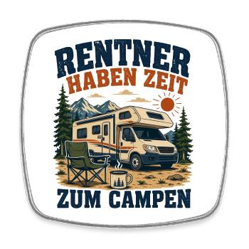 Rentner Haben Zeit Zum Campen Wohnmobil - Viereckiger Kühlschrankmagnet - Weiß - Vorne