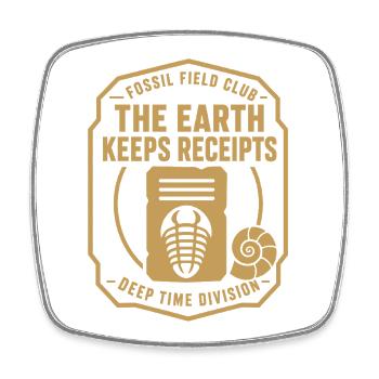 Fossil Feldclub Tiefzeit Badge - Viereckiger Kühlschrankmagnet - Weiß - Vorne