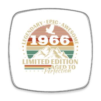 1966 Vintage Retro Geburtstagsgeschenk - Viereckiger Kühlschrankmagnet - Weiß - Vorne