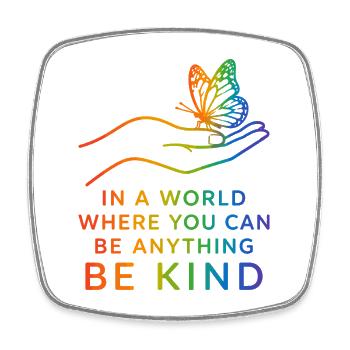 Be Kind, Pride, Regenbogen, Gleichheit, LGBT - Viereckiger Kühlschrankmagnet - Weiß - Vorne