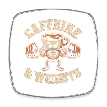 Krafttraining Caffeine & Weights Bodybuilding Gym - Viereckiger Kühlschrankmagnet - Weiß - Vorne