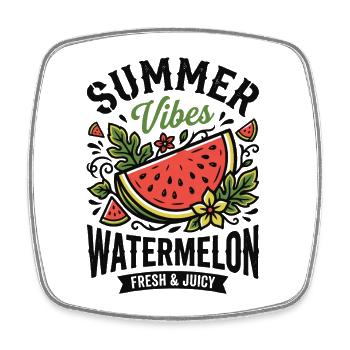 Summer Vibes Watermelon - Square fridge magnet - white - Front