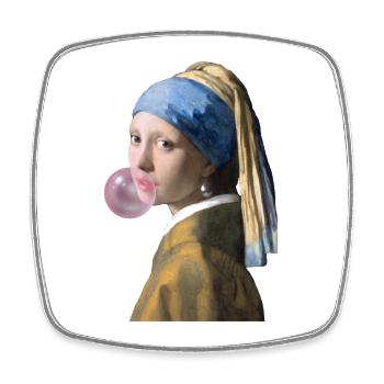 Vermeer-style bubbles - Square fridge magnet - white - Front