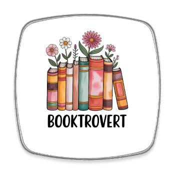 Floral Bookstack Bloom - Viereckiger Kühlschrankmagnet - Weiß - Vorne
