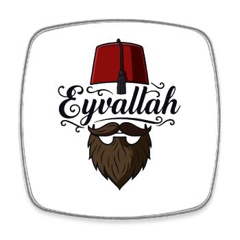 Eyvallah Bart Hut Islam   - Viereckiger Kühlschrankmagnet - Weiß - Vorne