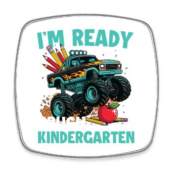 Ready To Crush Kindergarten Pre-K Grad - Square fridge magnet - white - Front