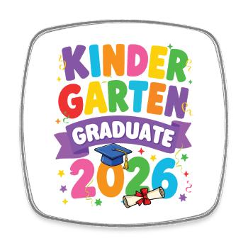 Kindergarten Graduate 2026 Class Grad - Square fridge magnet - white - Front