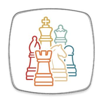 Chess Retro Chess Pieces Chess Player - Square fridge magnet - white - Front