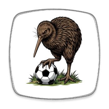Joueur de football Kiwi Bird Drôle - Magnet carré - blanc - Devant