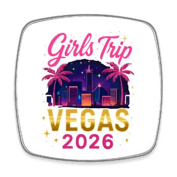 Girls Trip Vegas 2026 - Viereckiger Kühlschrankmagnet - Weiß - Vorne