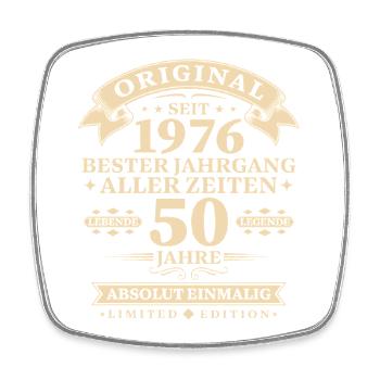 Original 1976 Bester Jahrgang 50. Geburtstag - Viereckiger Kühlschrankmagnet - Weiß - Vorne