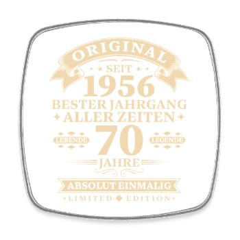 Original 1956 Bester Jahrgang 70. Geburtstag - Viereckiger Kühlschrankmagnet - Weiß - Vorne