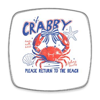 Tee retour de Crabby Beach - Magnet carré - blanc - Devant