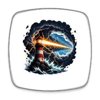 Lighthouse Whirlwind Light - Square fridge magnet - white - Front
