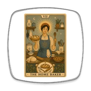 Hobbybäcker | Brot Backen Tarot - Viereckiger Kühlschrankmagnet - Weiß - Vorne