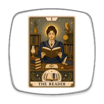 Readers | Books Tarot - Square fridge magnet - white - Front