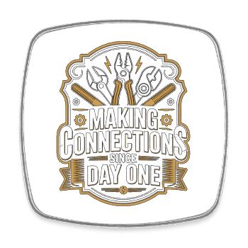 Master Electrician Making Connections Electrical - Square fridge magnet - white - Front