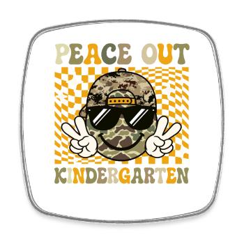Peace Out Kindergarten Graduate Boy - Square fridge magnet - white - Front