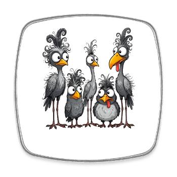 Chaotische Vögel in Federn crazy Birds - Viereckiger Kühlschrankmagnet - Weiß - Vorne
