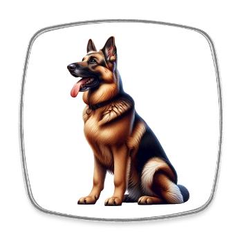 Deutscher Schäferhund - Viereckiger Kühlschrankmagnet - Weiß - Vorne