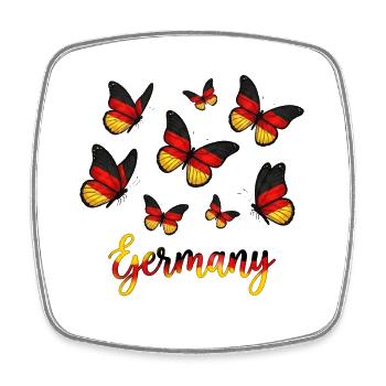 Germany Schmetterlinge Gradient Script - Viereckiger Kühlschrankmagnet - Weiß - Vorne