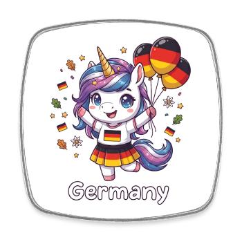 Licorne Kawaii Germany - Magnet carré - blanc - Devant