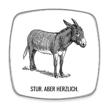 Stur. Aber herzlich. - Viereckiger Kühlschrankmagnet - Weiß - Vorne