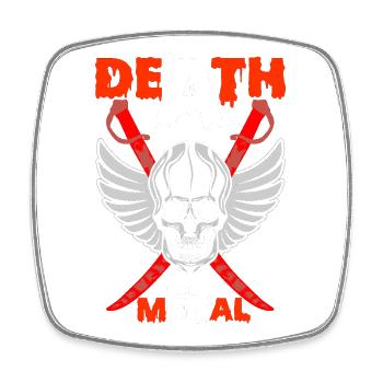 Skull Wings Blades Metal Death Metal - Square fridge magnet - white - Front