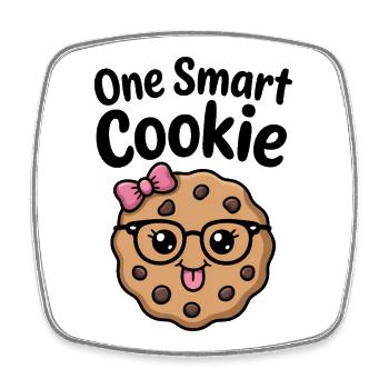 One Smart Cookie - Smart Cookie with Glasses - Square fridge magnet - white - Front