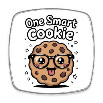 One Smart Cookie - Smart Cookie with Glasses - Square fridge magnet - white - Front