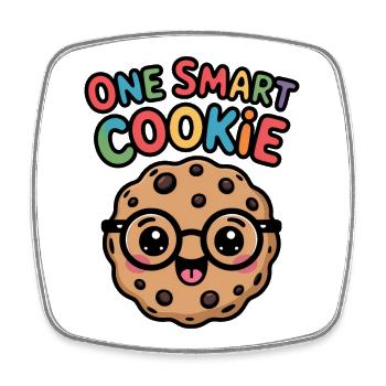 One Smart Cookie - Smart Cookie with Glasses - Square fridge magnet - white - Front