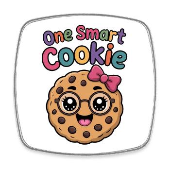 One Smart Cookie - Smart Cookie with Glasses - Square fridge magnet - white - Front