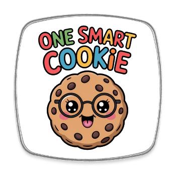 One Smart Cookie - Smart Cookie with Glasses - Square fridge magnet - white - Front