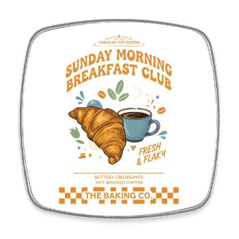 Frühstück Lustiger Brunch Kaffee Speckliebhaber - Viereckiger Kühlschrankmagnet - Weiß - Vorne