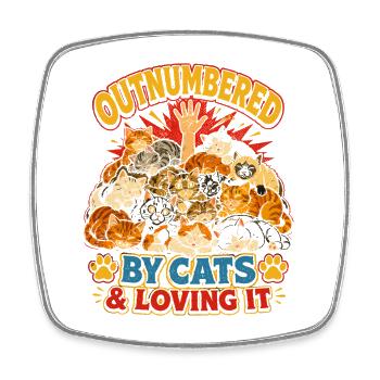 Cat Abundance Declaration of Love - Square fridge magnet - white - Front