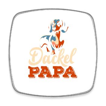 Dackel Papa Hundebesitzer - Viereckiger Kühlschrankmagnet - Weiß - Vorne