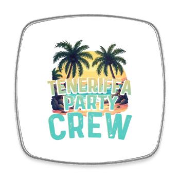 Teneriffa Party Crew - Viereckiger Kühlschrankmagnet - Weiß - Vorne