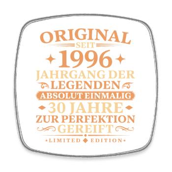 1996 geboren Vintage 30. Geburtstag Geschenk - Viereckiger Kühlschrankmagnet - Weiß - Vorne