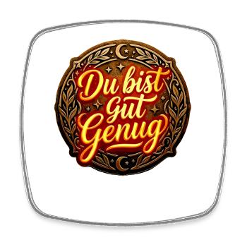 Du bist gut genug Vintage Siegel - Viereckiger Kühlschrankmagnet - Weiß - Vorne
