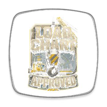 Kranführer Kranfahrer Load Chart Approved - Viereckiger Kühlschrankmagnet - Weiß - Vorne