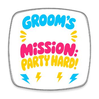 Groom's Final Mission Bachelor Party - Square fridge magnet - white - Front