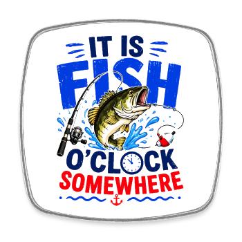Fishing Humor Fisherman Fish Retro Gift - Square fridge magnet - white - Front