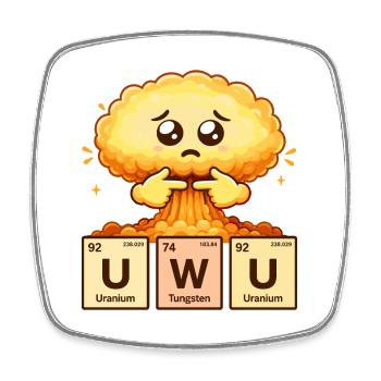 Humour de nerd drôle de nuage Champignon Nuage UwU - Magnet carré - blanc - Devant