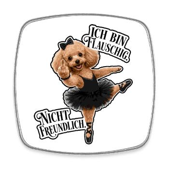 Flauschig, elegant und nicht freundlich - Viereckiger Kühlschrankmagnet - Weiß - Vorne