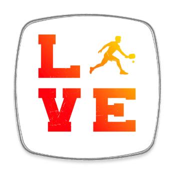 Pickleball fans and pickleballers go together - Square fridge magnet - white - Front