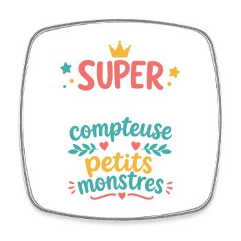 Super Nounou, conteuse de monstres - Magnet carré - blanc - Devant